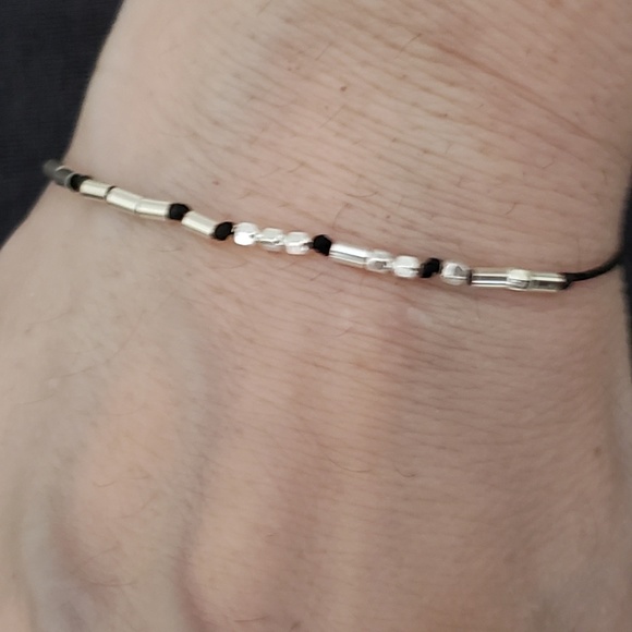 Sterling Silver Morse Code Secret Message Bracelet - Picture 2 of 2
